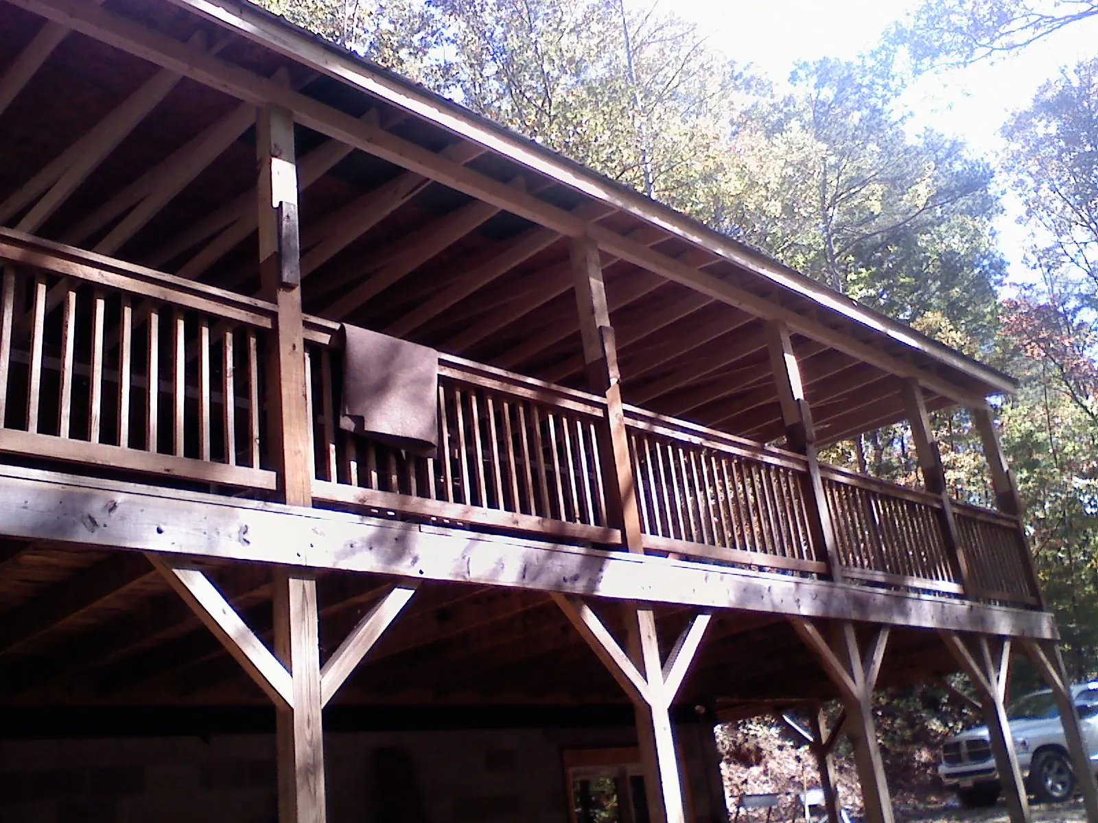 Timber framing under a new elevated porch and deck — Roof Leak Repair in Divernon by Roofing Brothers